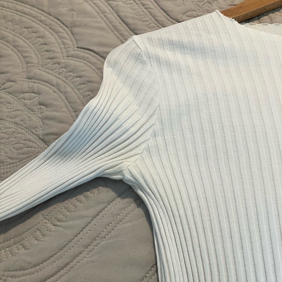 Ribbed Long Sleeve Top in Cream - Picture 2 of 7